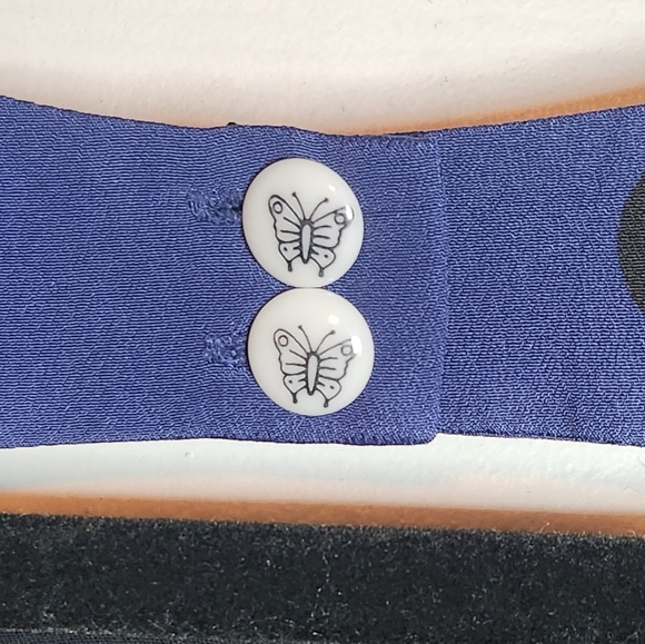 Coreylynn Calter Sleeveless Open Back Polkadot Dress Blue & Black Size 8 - Picture 7 of 9